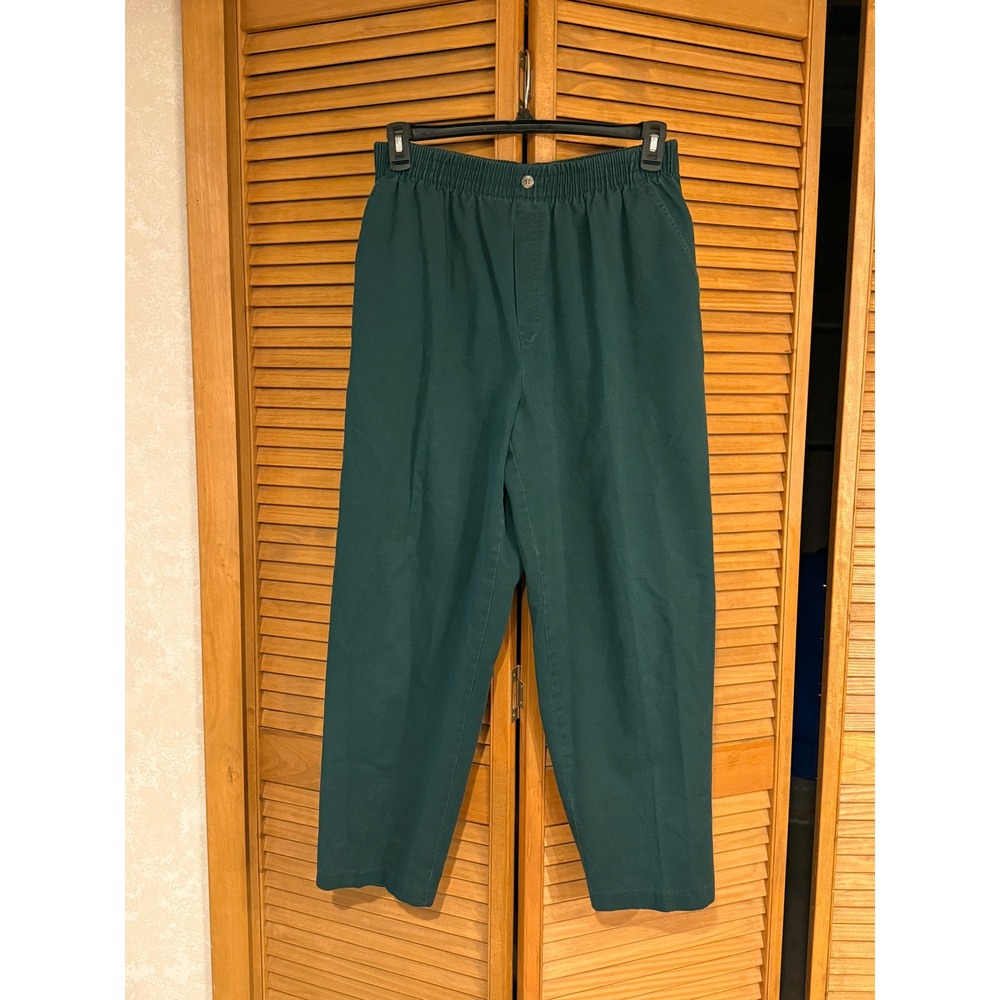 Vintage 90s Classic Elements Green Pull On Pants 14 Grandmacore Made in USA